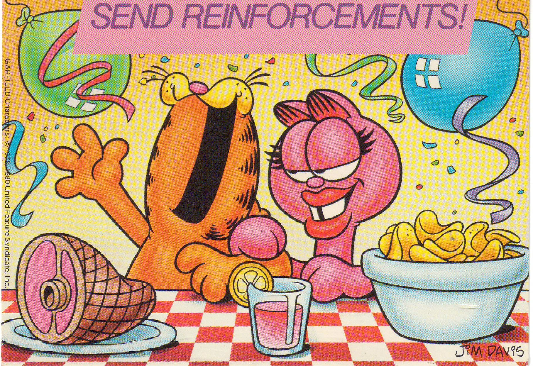 Image Garfield and Arlene postcard from the 1980s.jpg Garfield