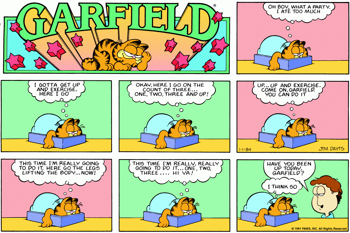 Garfield, January 1984 comic strips Garfield Wiki Fandom