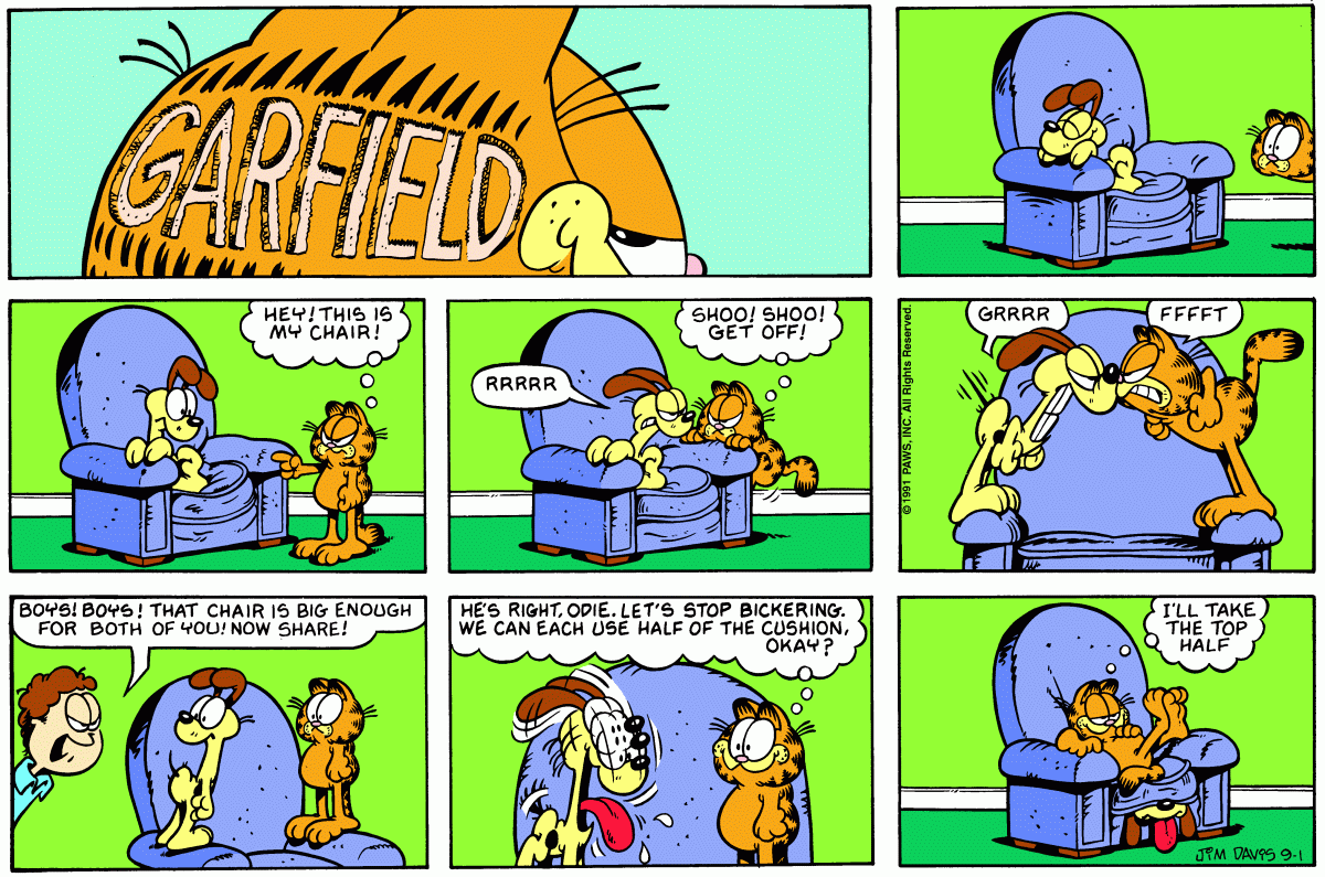 Garfield, September 1991 comic strips Garfield Wiki Fandom