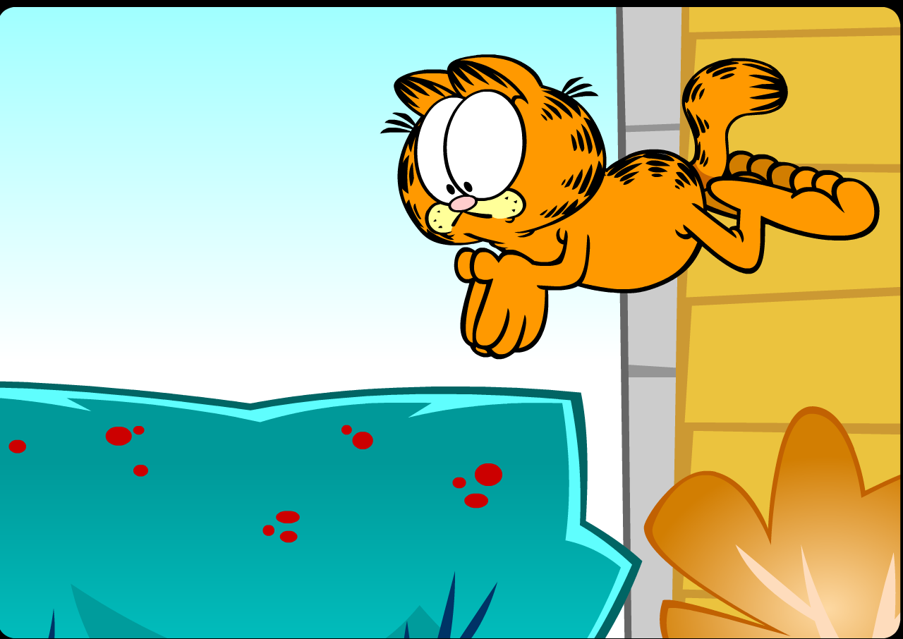 Garfield The Cat Eating Lasagna