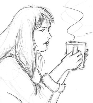 Zosia with Coffee by OctoHaz