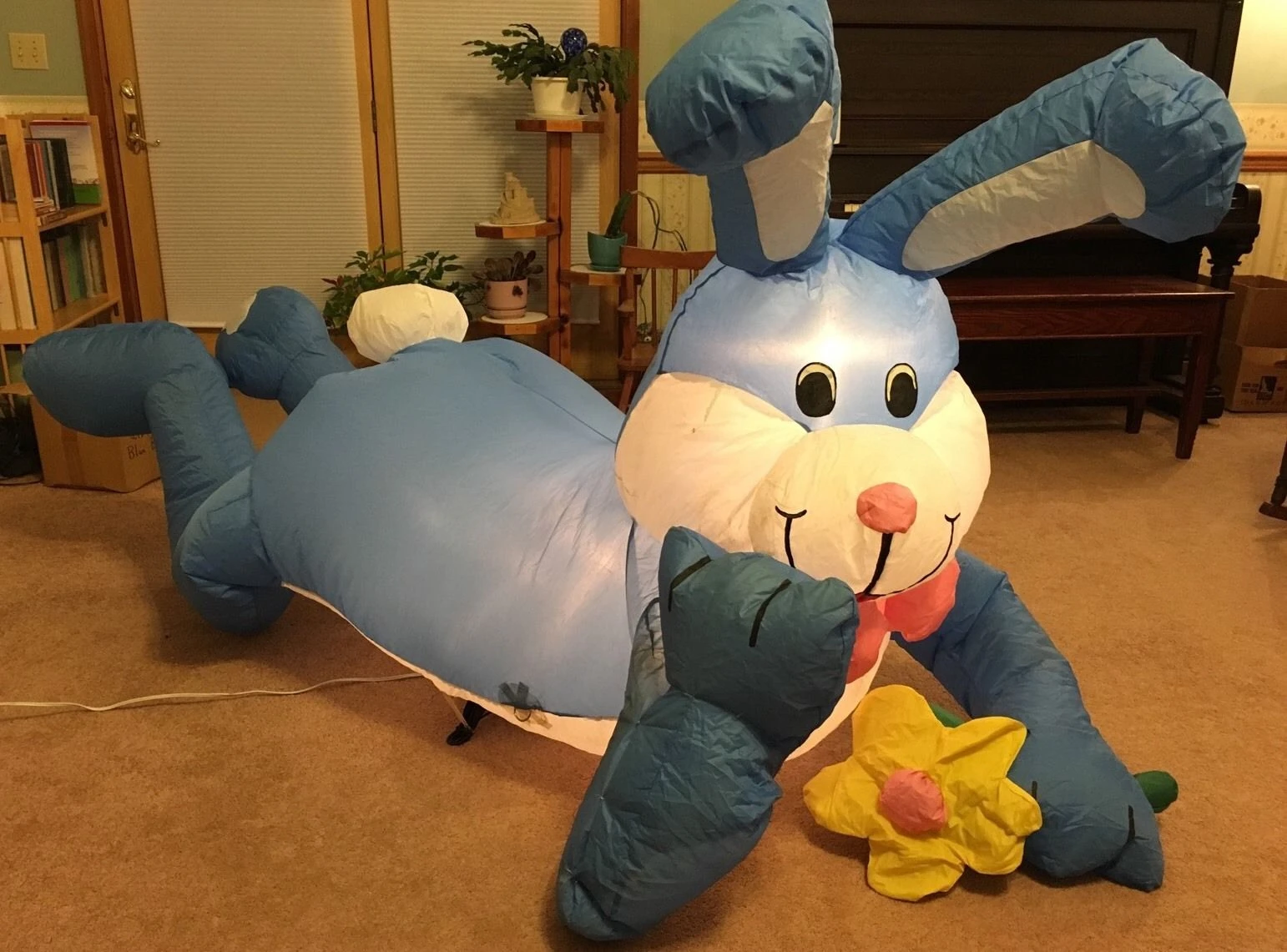 Image Gemmy Airblown Inflatable Prototype Easter Bunny Laying