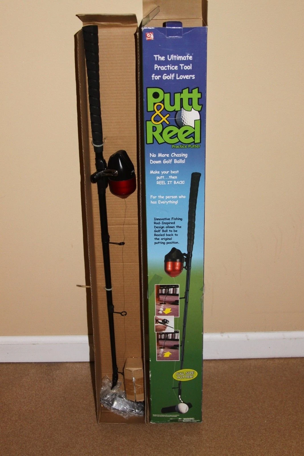 Image PUTT AND REEL PRACTICE PUTTER GOLF CLUB AND FISHING REEL 2