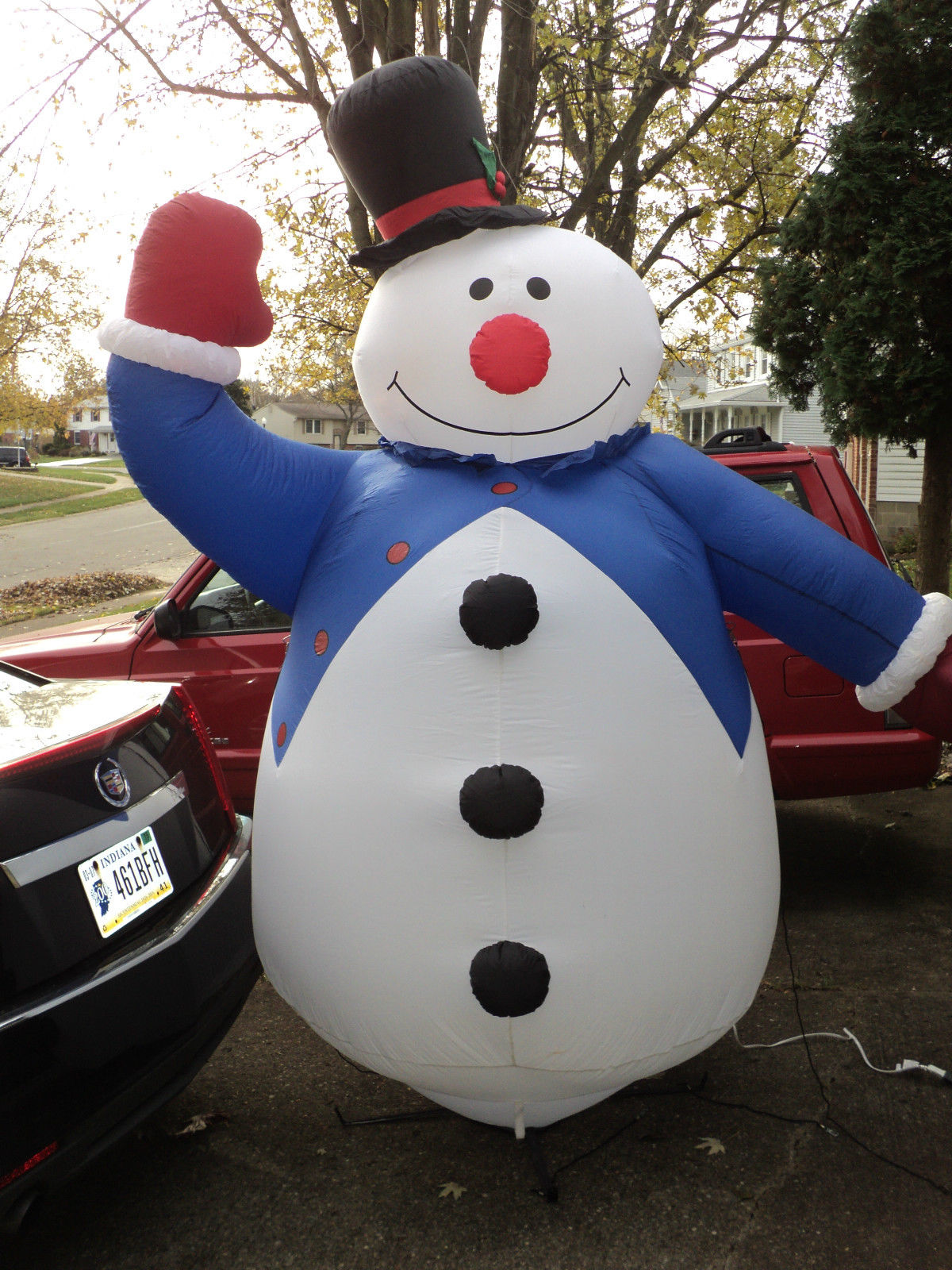 Image - 2003 Gemmy 8ft Lighted Airblown Inflatable Christmas Snowman ...