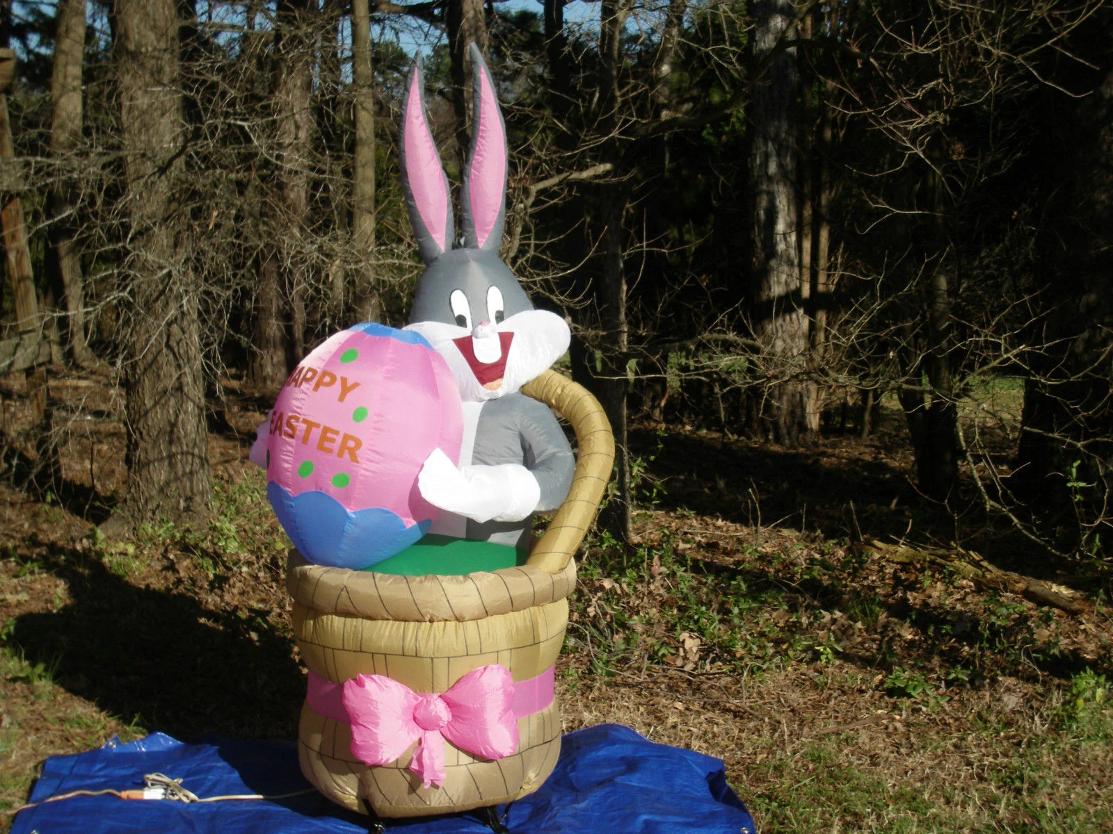 Image NEW Gemmy Prototype 6' Tall Lighted Easter Bugs Bunny w EGG