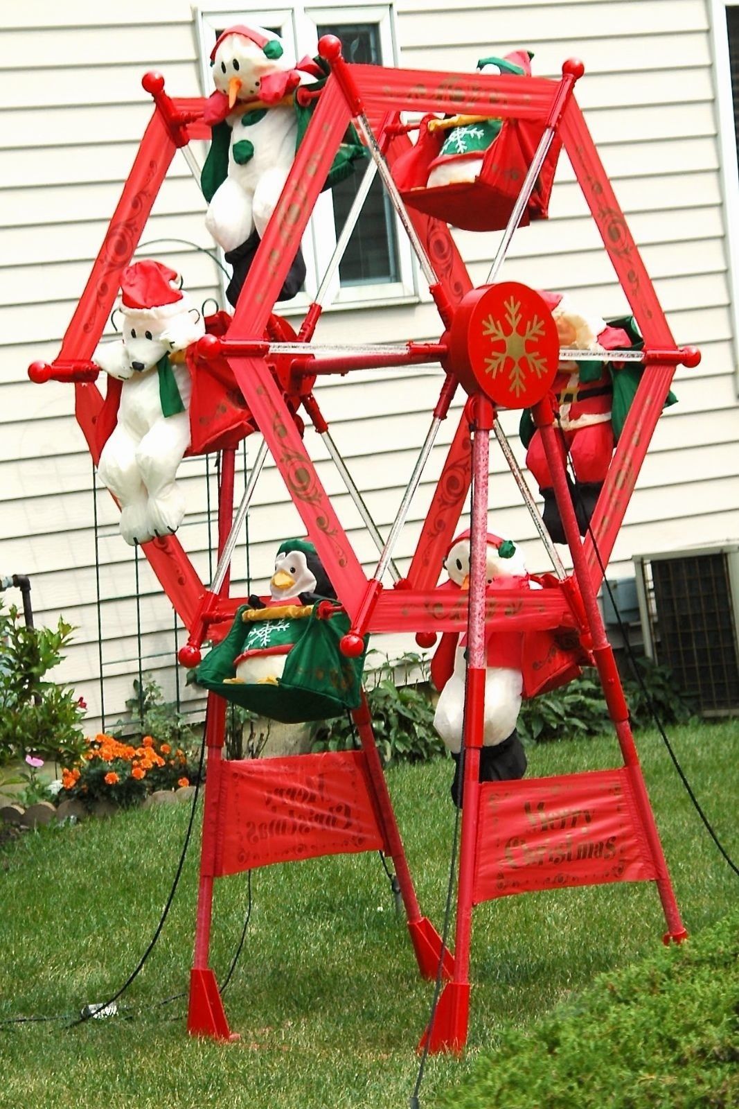 Image  RARE Vintage Gemmy 7' Christmas Inflatable FERRIS WHEEL