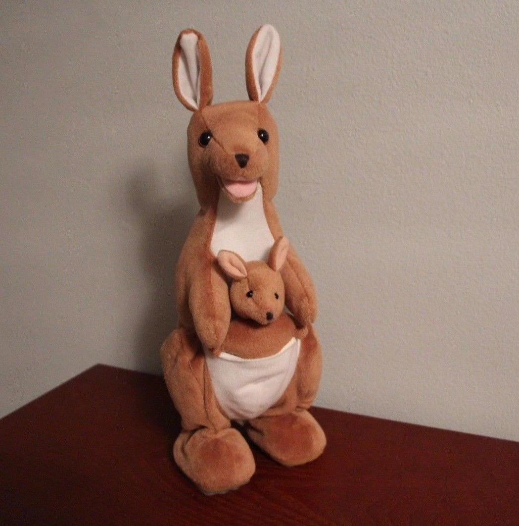 Image Gemmy KANGAROO & JOEY Hopping & Singing Plush Toy 14'' Tall
