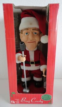 GEMMY SINGING SANTA BING CROSBY ANIMATED FIGURE BOX 2002