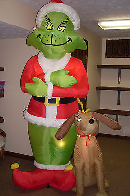 Htf The Grinch W Present Max Christmas Gemmy Airblown Inflatable Yard Decor