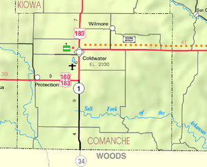 Map of Comanche Co, Ks, USA