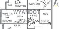 Image Map of Wyandot County Ohio With Municipal and Township Labels