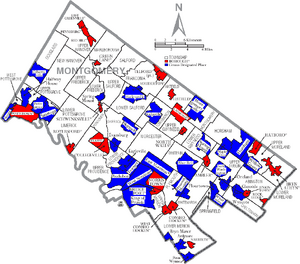 Map of Montgomery County Pennsylvania With Municipal and Township Labels
