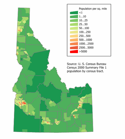 Image - Idaho population map.png | Familypedia | FANDOM powered by Wikia