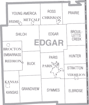 Map of Edgar County Illinois