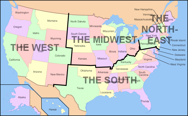 image map of usa showing regions png familypedia fandom