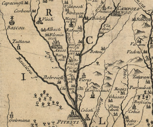 Pitesti, Curtea de Arges, Campulung (Cantacuzino map)