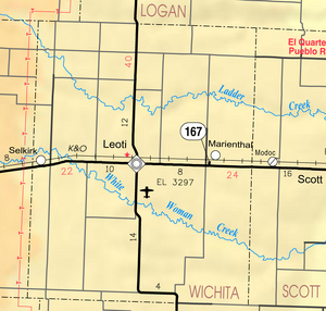 Map of Wichita Co, Ks, USA