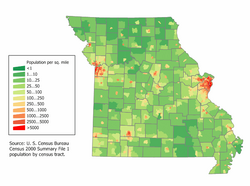 Missouri population map