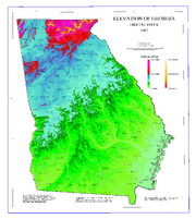 Map of Georgia elevations
