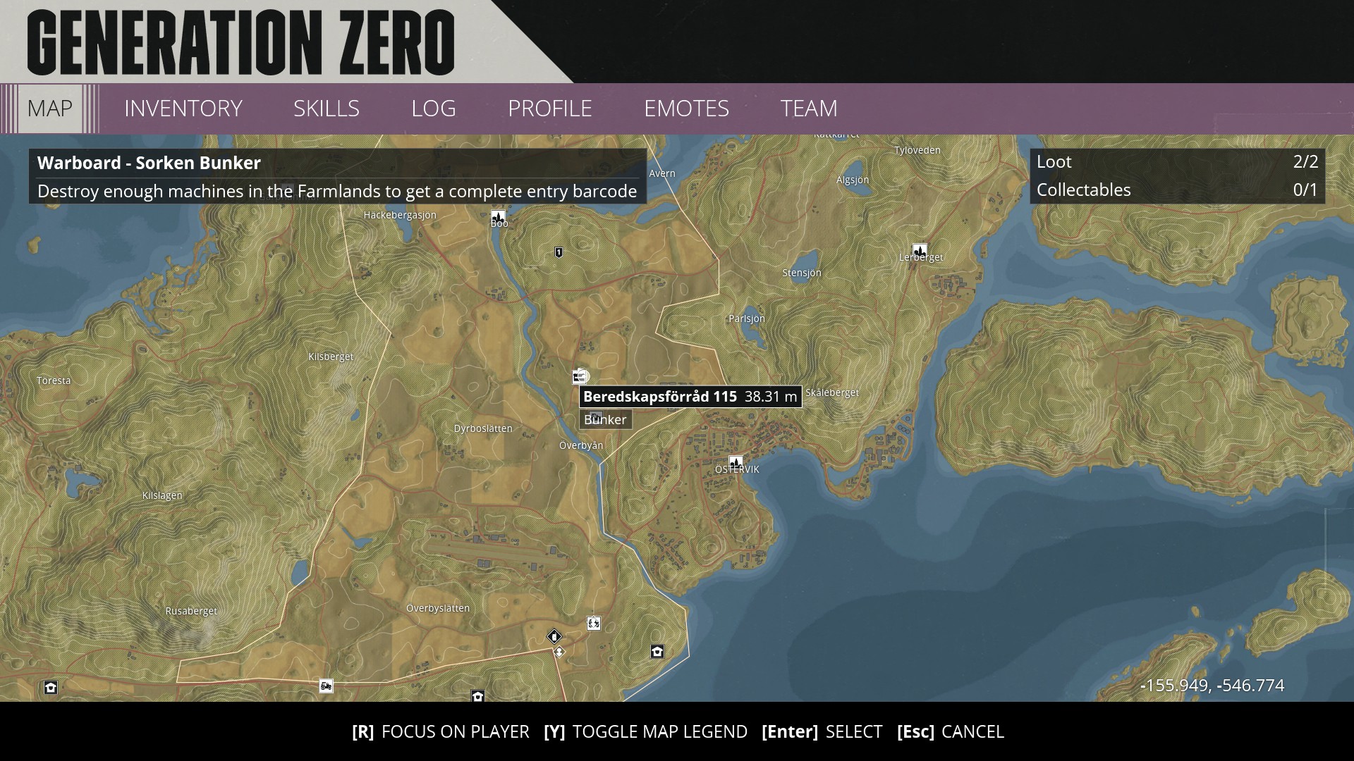 generation zero map with all locations