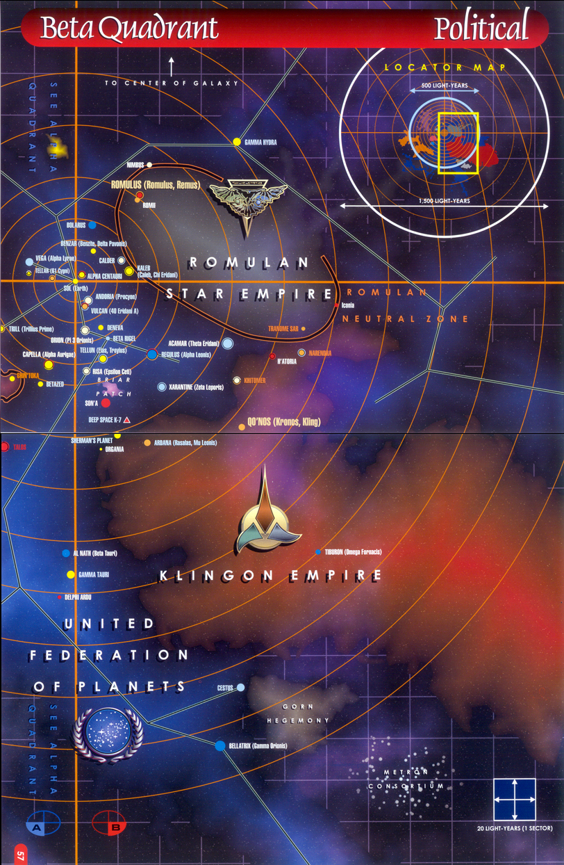 star trek beta quadrant map