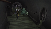 Rex hides from the Pack