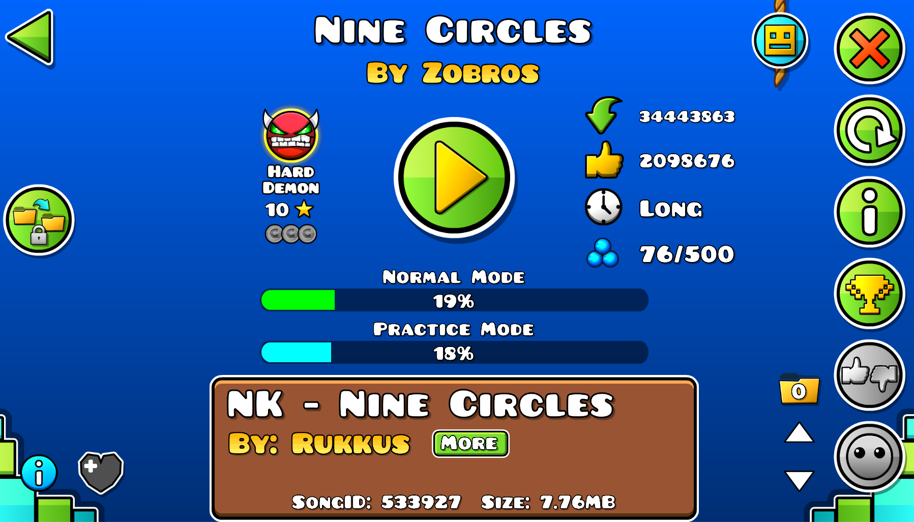 Nine Circles Geometry Dash Fan Wiki Fandom - roblox song id codes circles