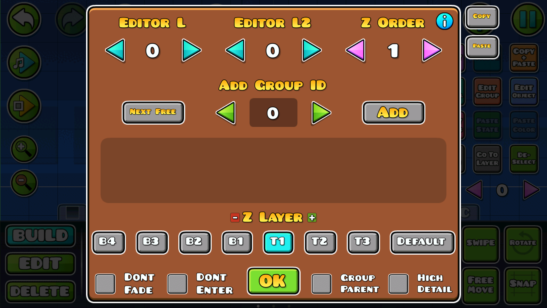 how to change background color in geometry dash level editor