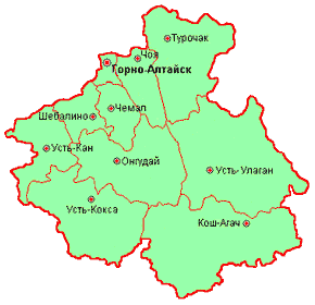 Карта Республики Алтай
