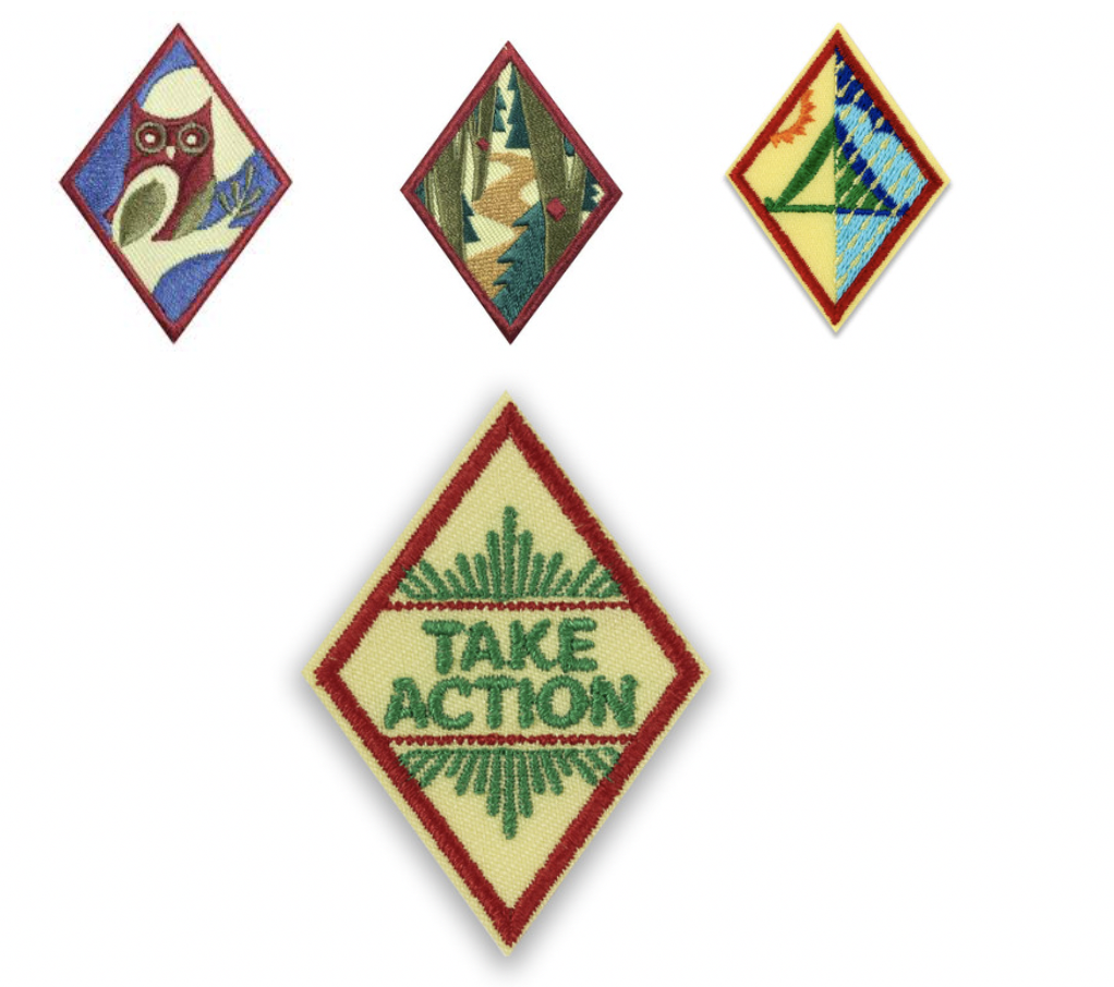 cadette outdoor journey badge placement