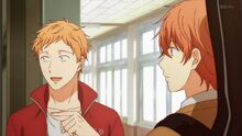 Shogo pointing over to Kasai