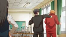 Ritsuka punching Shogo in the back