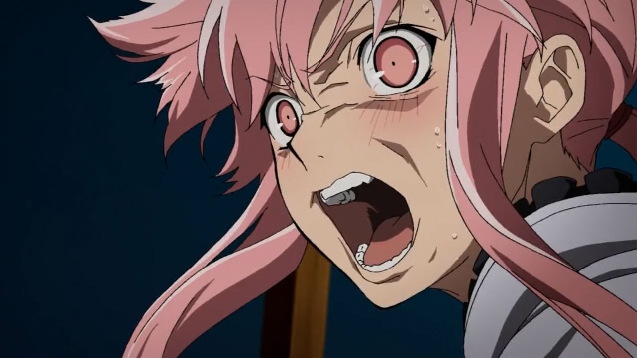 Image Pink Hair Angry Anime Pink Eyes Anime Girls Mirai Nikki