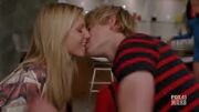 Glee Brittany and Sam Kiss