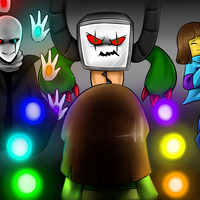 Chara Vs Omega Flowey Sans Frisk Gaster Battle Glitchtale