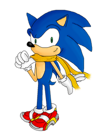 Sonic with a scarf 2 by superscratchu78-d7uhn0b