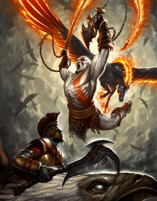 Kratos y Pegaso vs Jinete de Grifo 1