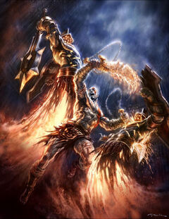 Kratos vs Guardias Hiperión