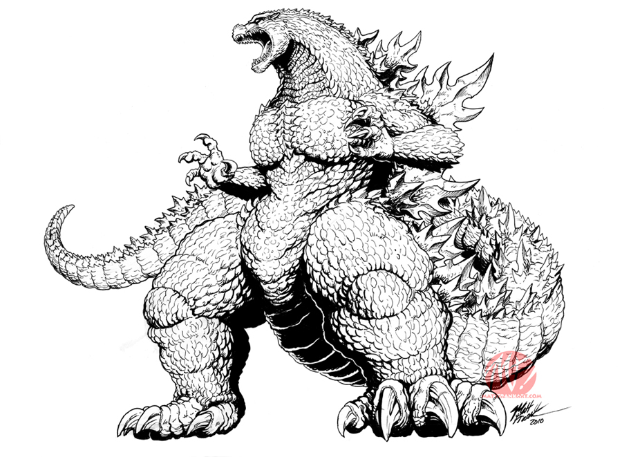 Coloring Pages Godzilla 100 Images Image Idw Concept Frank Goji