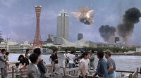 SpaceGodzilla attacking Kobe