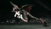 Destoroyah hits a pole