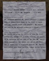 Lonnie disciplinary referral