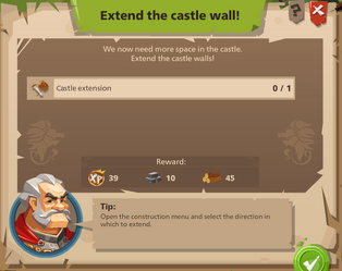 Extend the castle wall