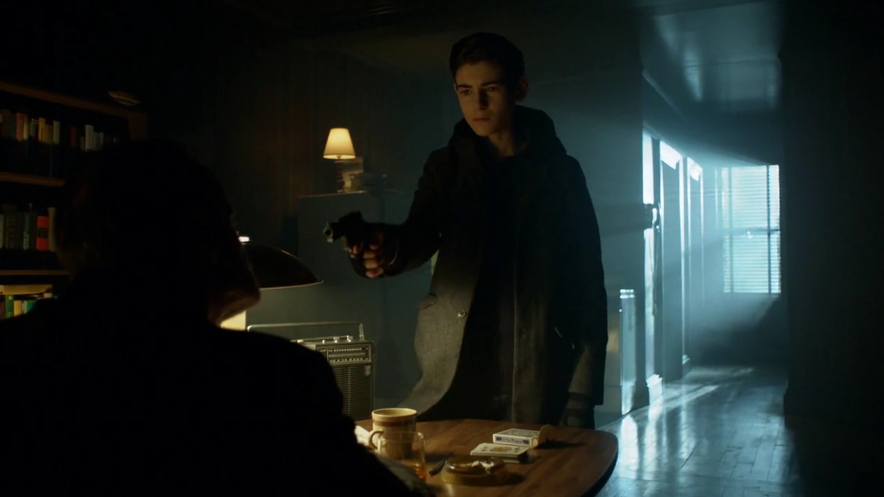 Image Bruce confronting Matches Malone with a gun.png Gotham Wiki FANDOM powered by Wikia