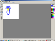 An unfinished sprite of a penguin