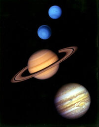 Gas giants in the solar system