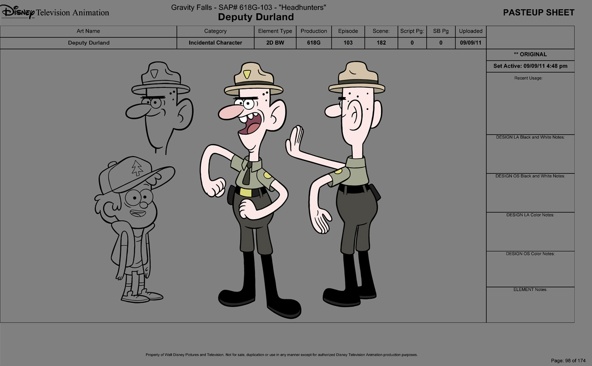 image deputy durland character sheet jpg gravity falls wiki gravity falls character sheets
