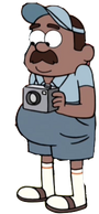 Man in blue appearance