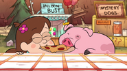 S1e9 waddles eating pizza