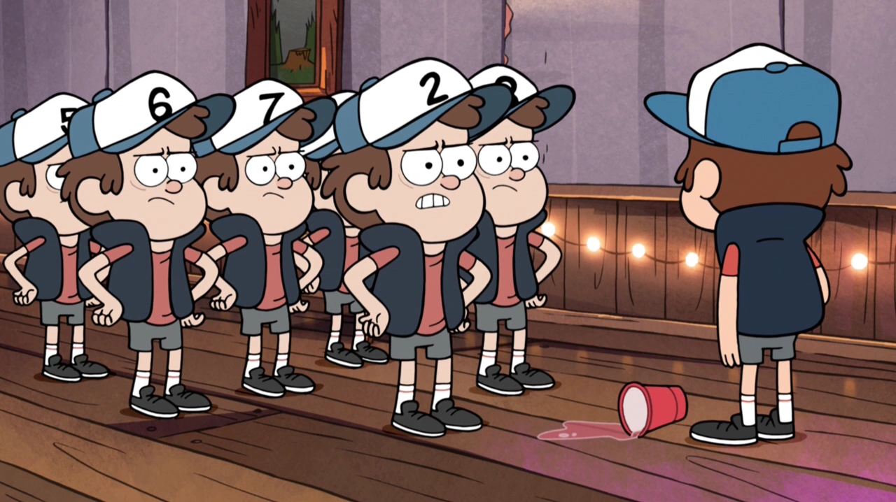 Image S1e7 dipper confronted by clones.png Gravity Falls Wiki